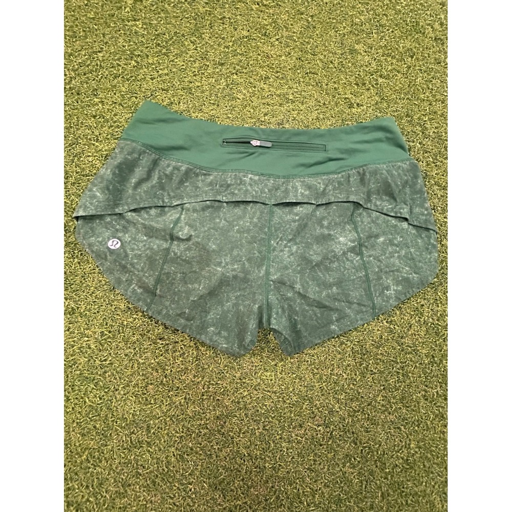 Lululemon Speed Up Low-Rise Lined Short 2.5 Green Acid Wash Marble Size 4